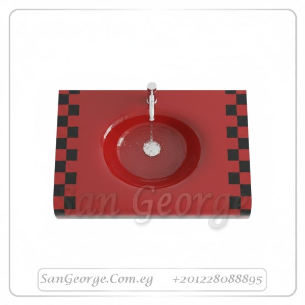 Glass Vanity Set 189 Red X Black 80 cm by San George Design