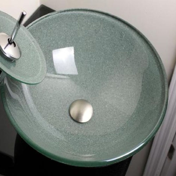 Glass Bathroom Sink Bowls A-20-4-SILVER by San George Design