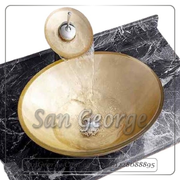 Glass Bathroom Sink A-Gold by San George Design