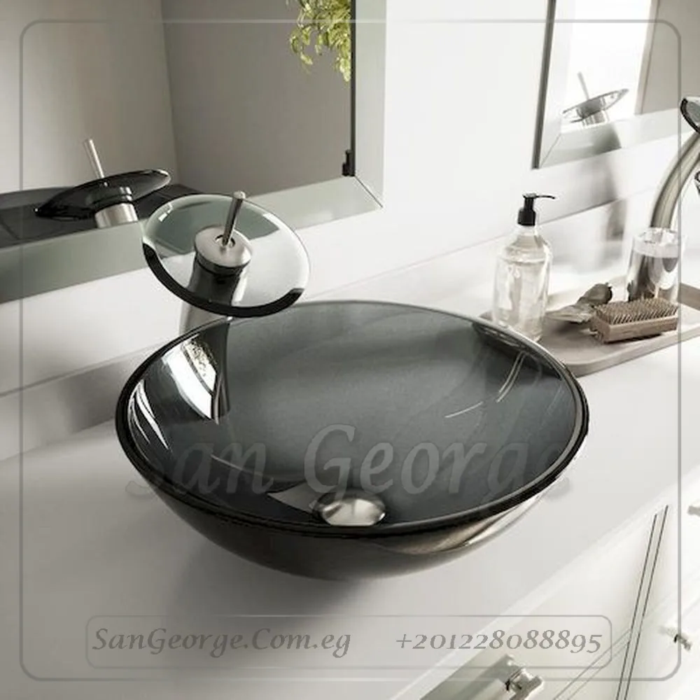 Glass Bathroom Sink A-2005-BLACK-1 by San George Design