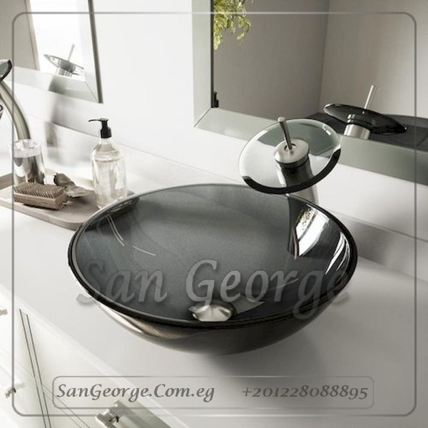 Glass Bathroom Sink A-2005-BLACK-1 by San George Design