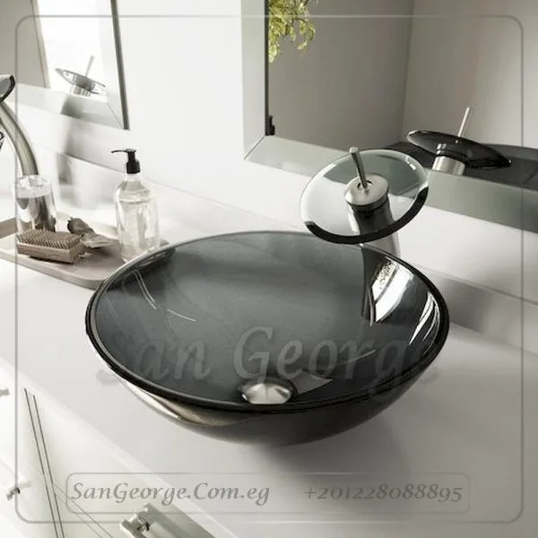 Glass Bathroom Sink A-2005-BLACK-1 by San George Design