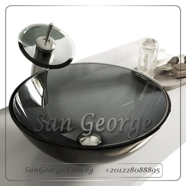 Glass Bathroom Sink A-2005-BLACK-1 by San George Design