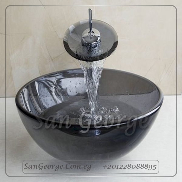 Glass Bathroom Sink A-2005-BLACK-1 by San George Design