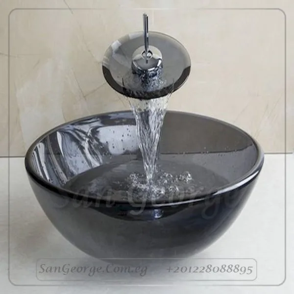 Glass Bathroom Sink A-2005-BLACK-1 by San George Design