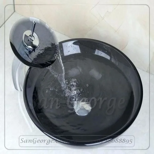 Glass Bathroom Sink A-2005-BLACK-1 by San George Design