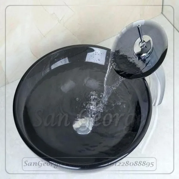 Glass Bathroom Sink A-2005-BLACK-1 by San George Design