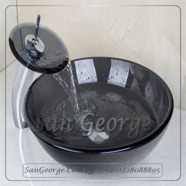 Glass Bathroom Sink A-2005-BLACK-1 by San George Design