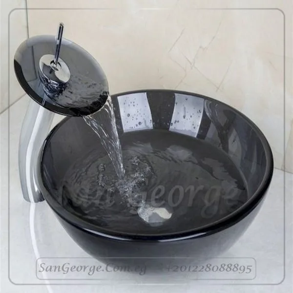 Glass Bathroom Sink A-2005-BLACK-1 by San George Design