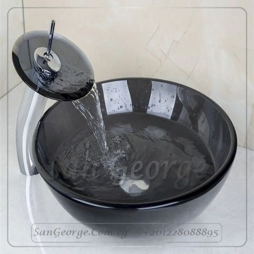 Glass Bathroom Sink A-2005-BLACK-1 by San George Design