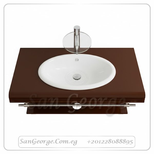 مجموعة حوض زجاج 202 بني 80 سم معلقه  من San George Design
