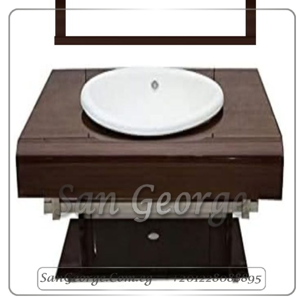 مجموعة حوض زجاج 202 بني 80 سم معلقه من San George Design