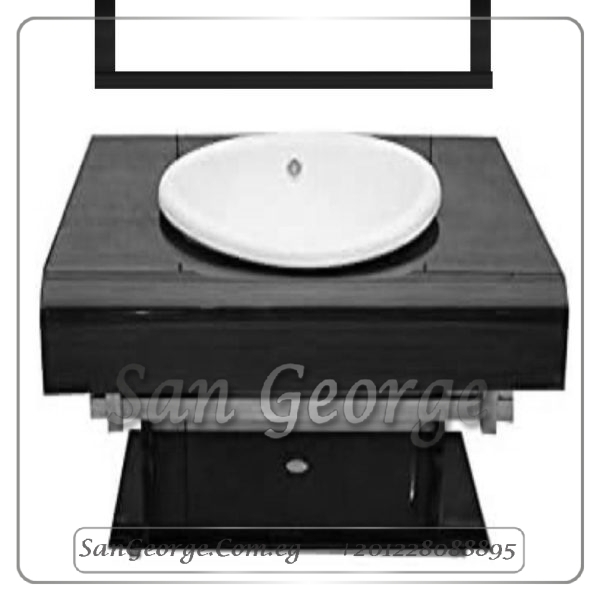 وحدة الحمام الزجاجيه 202 اسود 80 سم معلقه من San George Design
