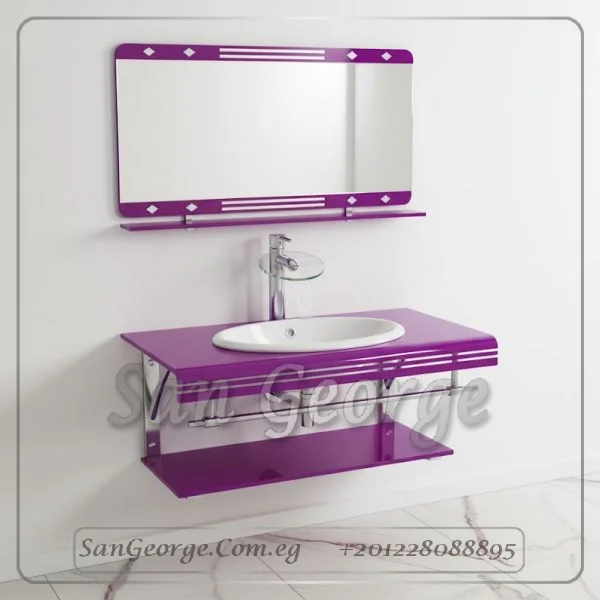 حوض حمام زجاجي 202 موف غامق 80 سم معلقه  من San George Design
