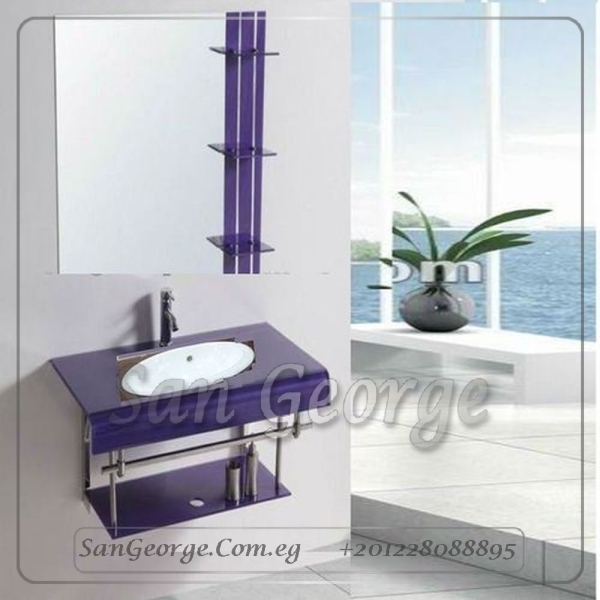 حوض حمام زجاجي 202 موف غامق 80 سم معلقه من San George Design