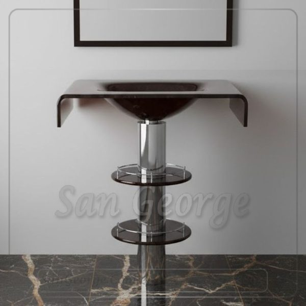 Glass Bathroom Vanity 2209 Brouwn 70 cm by San George Design