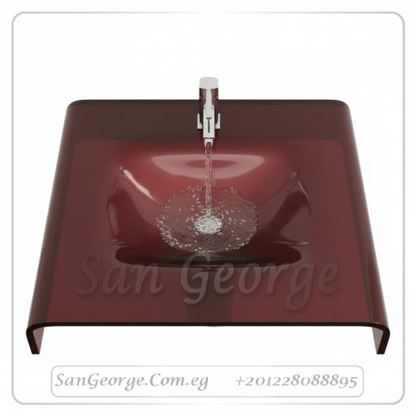 وحده حمام زجاج 2209 احمر 70 سم على الارض  من San George Design