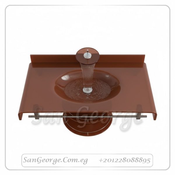 Glass Basin Set 2209 Dark Red 70 cm by San George Design