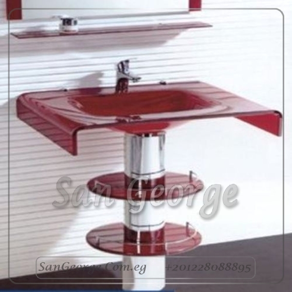 وحده حمام زجاج 2209 احمر 70 سم على الارض من San George Design