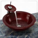 حوض حمام زجاج B-5007-Dark-Red من San George Design