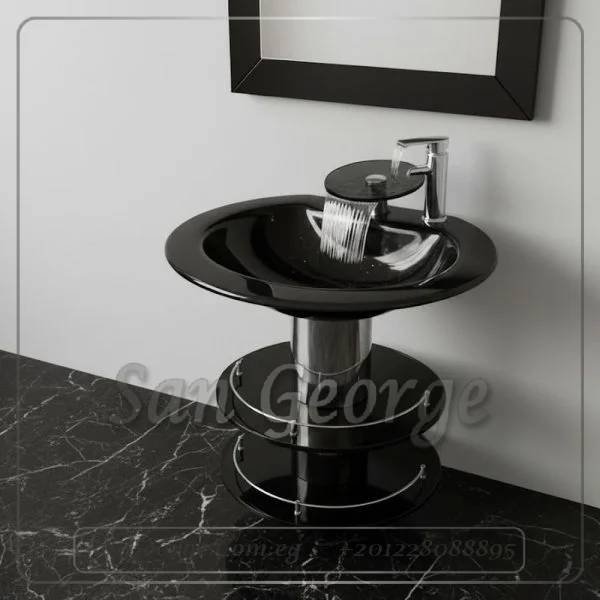 مجموعة حمام زجاج 32 80 سم معلقه  من San George Design