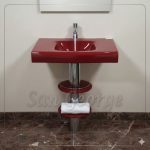 Glass Bathroom Vanity 21 Dark Red 80 cm by San George Design