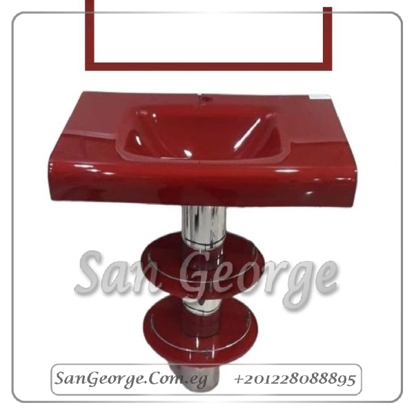 Glass Bathroom Vanity 21 Dark Red 80 cm by San George Design