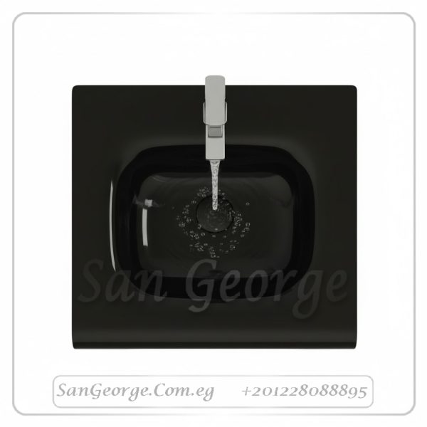 زجاج حمام وحده 6054 اسود 60 سم معلقه  من San George Design