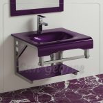 Glass Bathroom Vanity 765 Light Purple 80 cm by San George Design