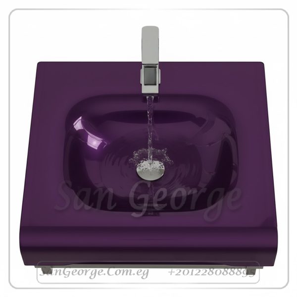 Glass Bathroom Vanity 765 Light Purple 80 cm by San George Design