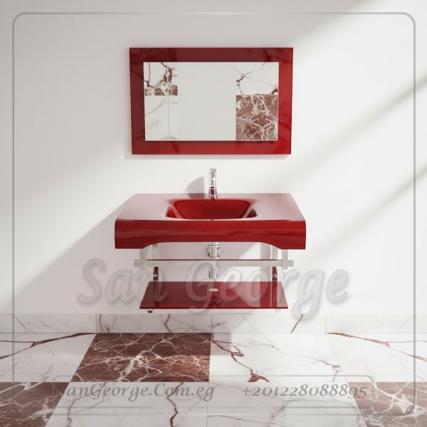 Glass Basin Set 21 Red 80 cm by San George Design