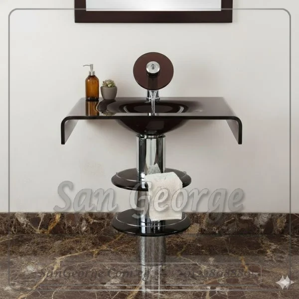 Glass Vanity Set 2209 Dark Purple 70 cm by San George Design