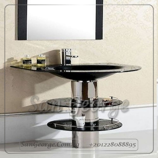 وحده حمام زجاج 221 اسود 60 سم على الارض من San George Design