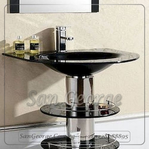 وحده حمام زجاج 221 اسود 60 سم على الارض من San George Design