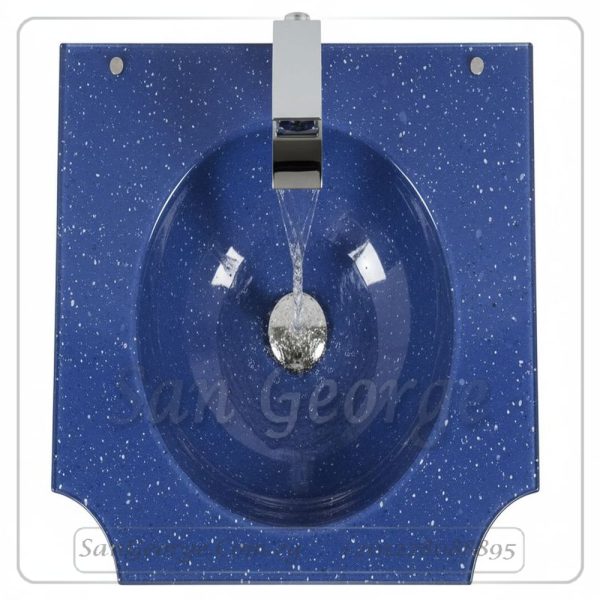 Glass Basin Set 295 Blue 60 cm by San George Design
