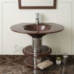 وحدة الحمام الزجاجيه 221 بيج 60 سم على الارض  من San George Design