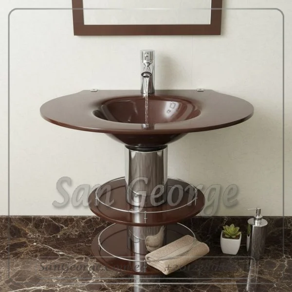 وحدة الحمام الزجاجيه 221 بيج 60 سم على الارض  من San George Design