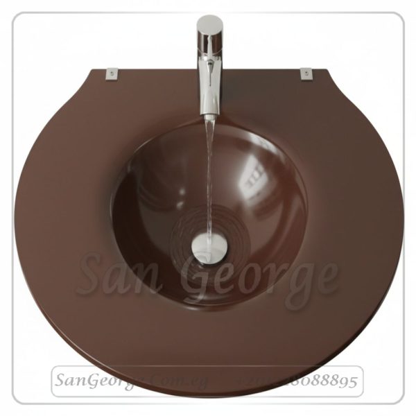 وحدة الحمام الزجاجيه 221 بيج 60 سم على الارض  من San George Design