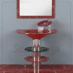 Glass Bathroom Vanity 221 Red 6 60 cm by San George Design