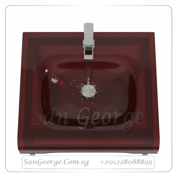 21 Red وحده حوض حمام احمر زجاج 60 سم من San George Design