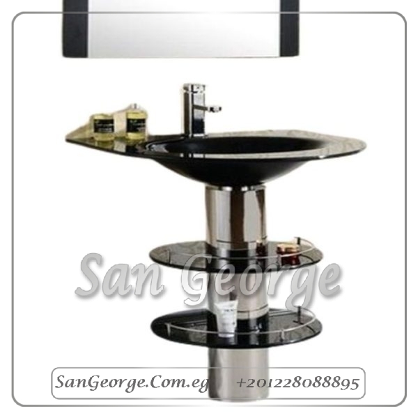 وحده حمام زجاج 221 اسود 60 سم على الارض من San George Design