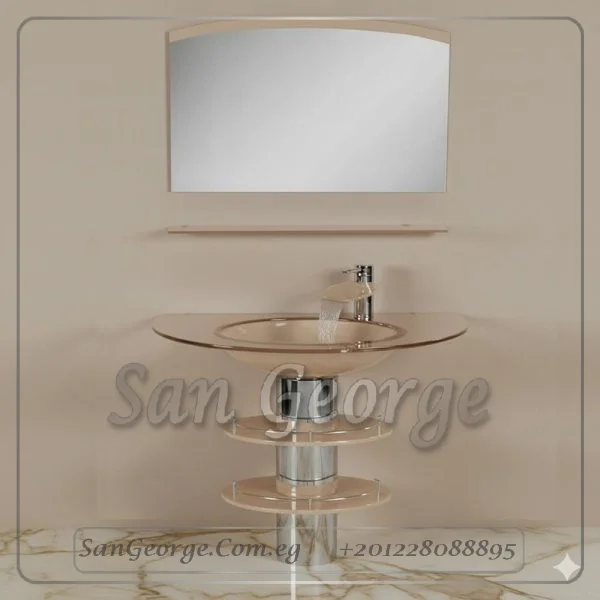 Glass Bathroom Vanity 221 Beig 60 cm by San George Design