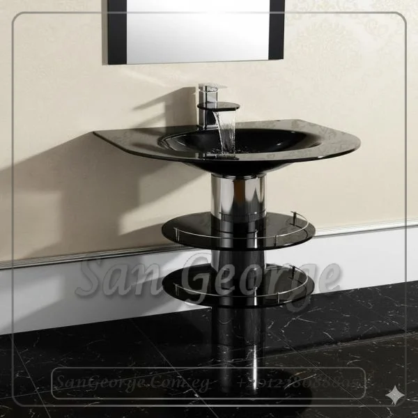 وحده حمام زجاج 221 اسود 60 سم على الارض  من San George Design