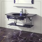 وحده حمام زجاج 235 اسود 80 سم معلقه  من San George Design