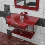 Glass Basin Set 235 red 80 cm by San George Design