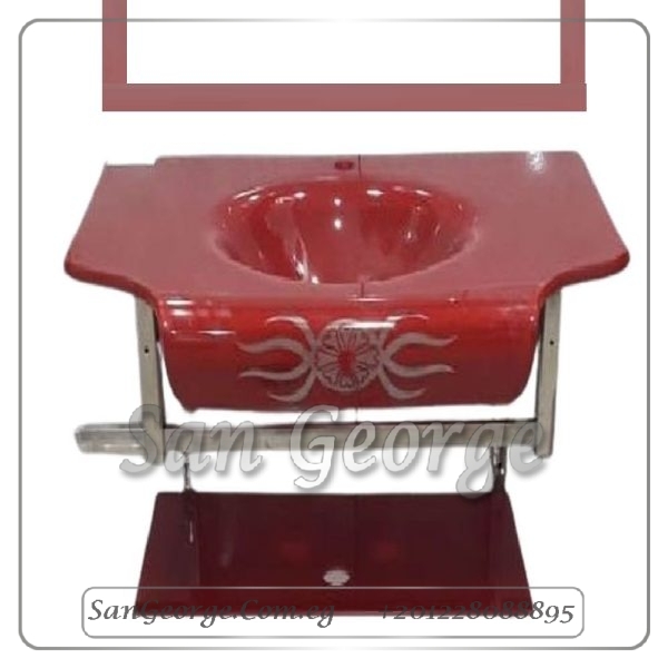 235 وحده حوض حمام احمر زجاج 60 سم معلقه من San George Design