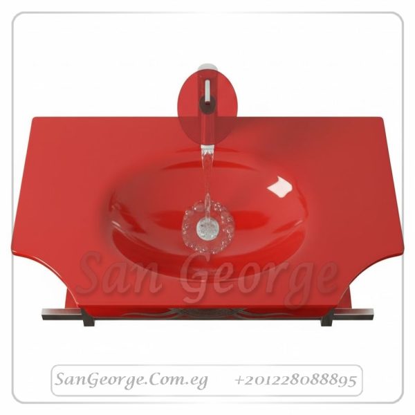 Glass Basin Set 235 red 80 cm by San George Design