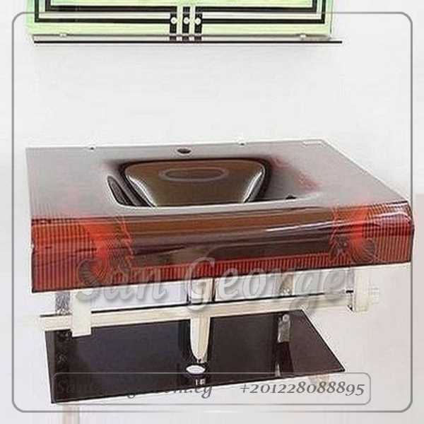 مجموعة حوض زجاج 237 نبيتي × احمر 80 سم معلقه من San George Design