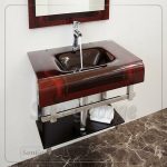 مجموعة حوض زجاج 237 نبيتي × احمر 80 سم معلقه  من San George Design