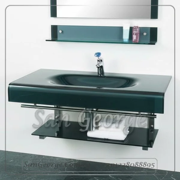 Glass Bathroom Vanity Set 239 Green 80 cm by San George Design